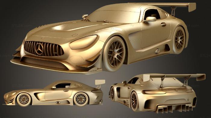 Автомобили и транспорт (Mercedes AMG GT3, CARS_2443) 3D модель для ЧПУ станка